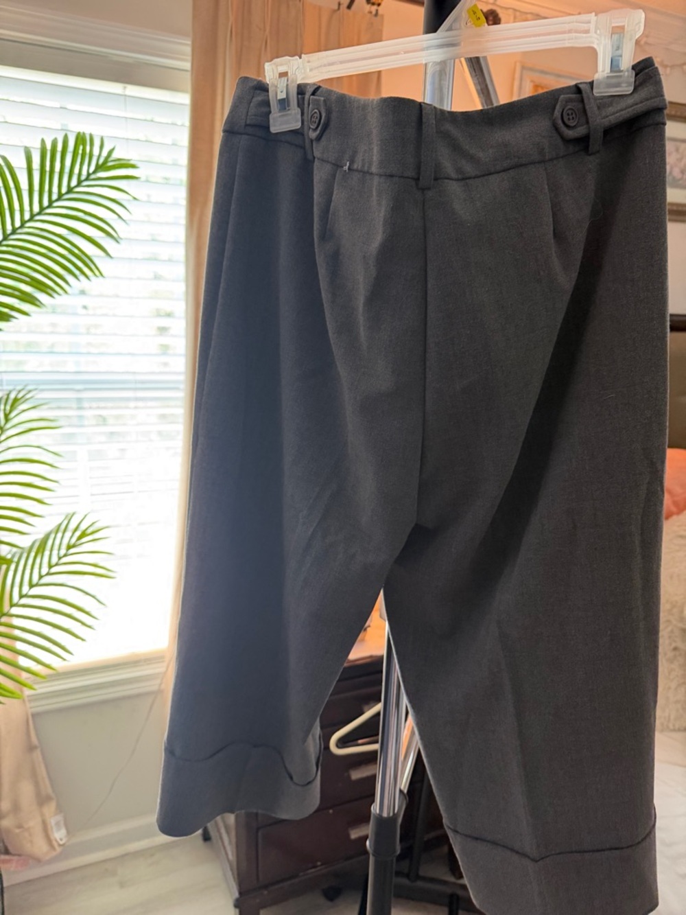 Classic Straight-Leg Women's Pants in Charcoal Gray